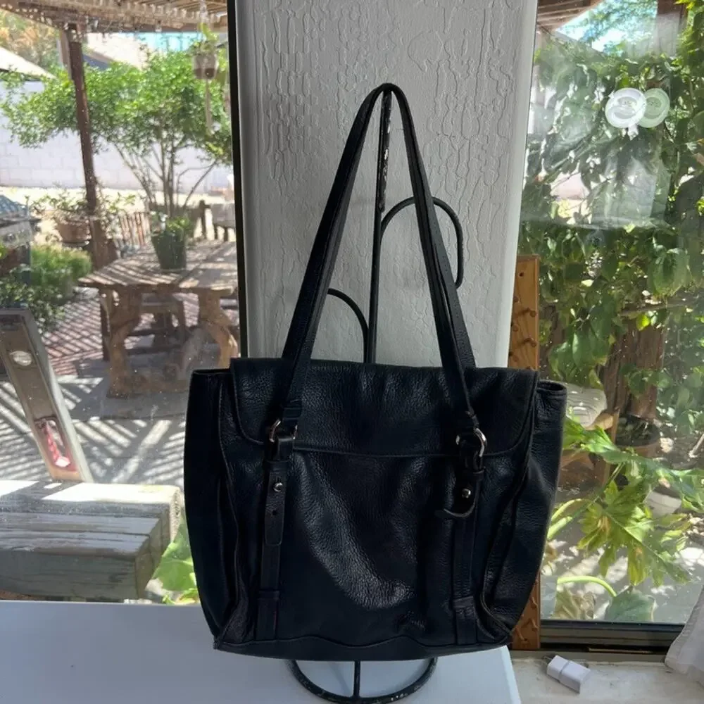 Mauro Governa Bag Women's Black Pebbled Leather With Adjustable Straps